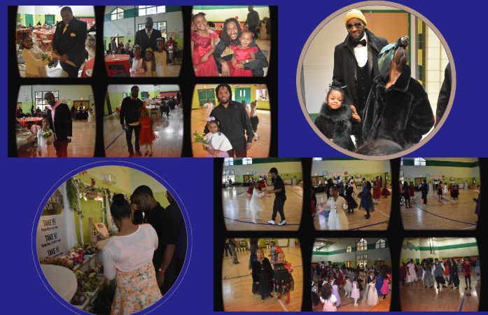 Images of dressed up fathers and daughters.